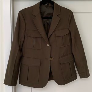 Theory Army Green Military Blazer